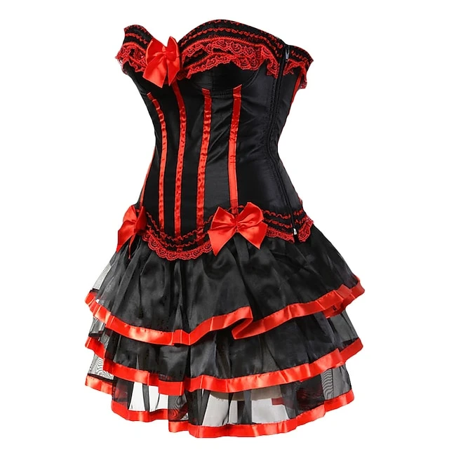 Women's Plus Size Corsets Halloween Country Bavarian Overbust Corset Corset Dresses Classic Retro Tummy Control Lace Stripe Waves Lace Up Nylon Polyester / Cotton Christmas Wedding Party / Bow 7 Women's Plus Size Corsets Halloween Country Bavarian Overbust Corset Corset Dresses Classic Retro Tummy Control Lace Stripe Waves Lace Up Nylon Polyester / Cotton Christmas Wedding Party / Bow - Image 7