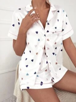 Women's Loungewear Sets Heart Stripe Casual Comfort Soft Home Daily Bed Polyester Breathable Lapel Short Sleeve Shirt Shorts Pocket Elastic Waist Summer Spring Blue And White White 13 Women's Loungewear Sets Heart Stripe Casual Comfort Soft Home Daily Bed Polyester Breathable Lapel Short Sleeve Shirt Shorts Pocket Elastic Waist Summer Spring Blue And White White -Deals The Sexy Bra Store vqizuy1680576874722