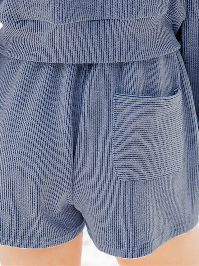 Women's Loungewear Sets Pure Color Sport Casual Comfort Home Street Daily Polyester Breathable Crew Neck Long Sleeve Hoodie Shorts Pocket Spring Fall Black Pink 6 Women's Loungewear Sets Pure Color Sport Casual Comfort Home Street Daily Polyester Breathable Crew Neck Long Sleeve Hoodie Shorts Pocket Spring Fall Black Pink - Image 6