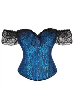 Women's Pink Corsets Dark Blue Corsets Shapewear Flower Corsets Party Halloween Going Out Polyester Breathable Bandeau Short Sleeve Backless Summer Spring Black White -Deals The Sexy Bra Store vrugti1697170322194