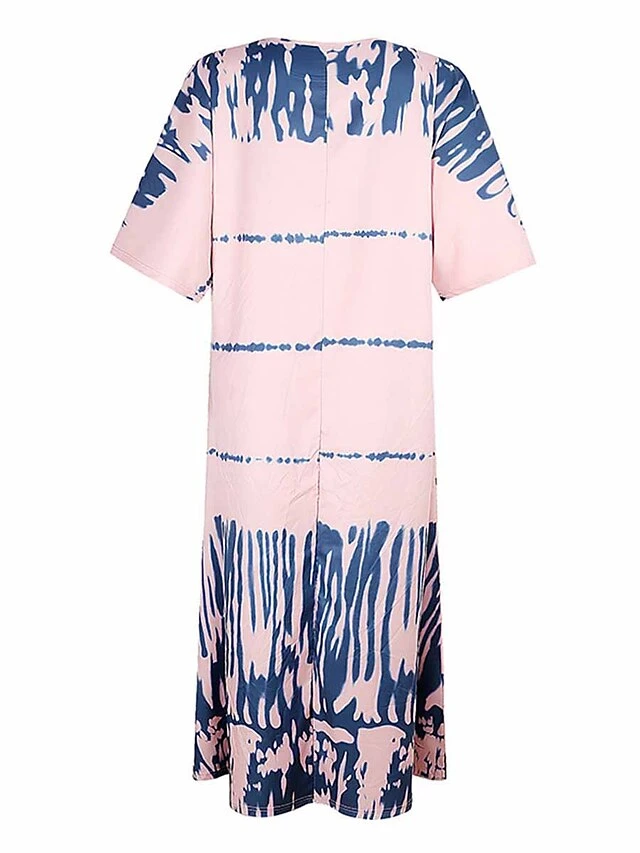 Women's Loungewear Dress Tie Dye Simple Casual Comfort Home Daily Bed Polyester Breathable Crew Neck Half Sleeve Dress Summer Spring White Pink 6 Women's Loungewear Dress Tie Dye Simple Casual Comfort Home Daily Bed Polyester Breathable Crew Neck Half Sleeve Dress Summer Spring White Pink - Image 6