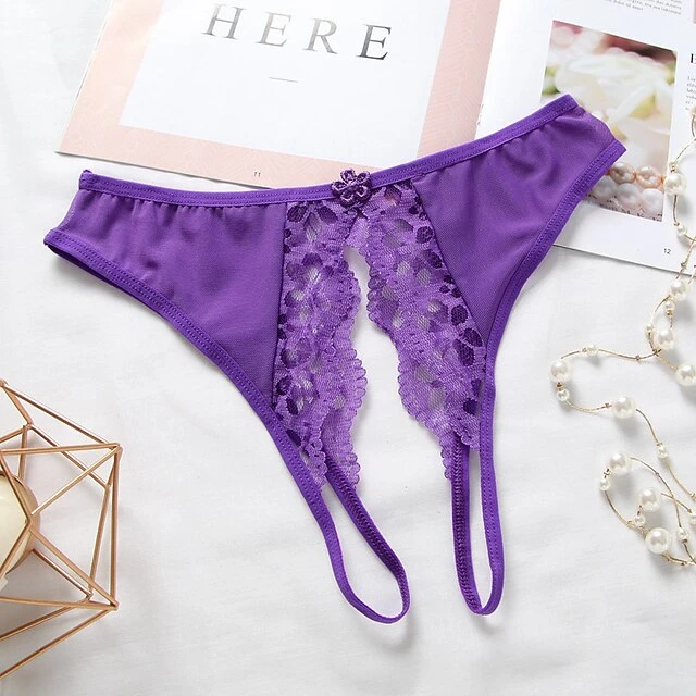 Women's Sexy Bodies Panties Pure Color Sexy Uniforms Romantic Undergarments Bed Valentine's Day Nylon Embroidery Hole Winter Fall Black Purple 6 Women's Sexy Bodies Panties Pure Color Sexy Uniforms Romantic Undergarments Bed Valentine's Day Nylon Embroidery Hole Winter Fall Black Purple - Image 6