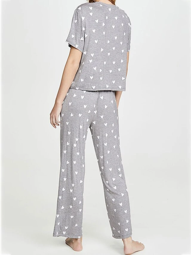 Women's Loungewear Sets Star Simple Casual Comfort Daily Vacation Going Out Polyester Breathable Crew Neck Short Sleeve Pant Elastic Waist Spring Summer Red Light Blue 6 Women's Loungewear Sets Star Simple Casual Comfort Daily Vacation Going Out Polyester Breathable Crew Neck Short Sleeve Pant Elastic Waist Spring Summer Red Light Blue - Image 6