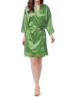 Women's Pajamas Robe Bathrobe Silk Robe Pure Color Casual Comfort Soft Wedding Party Satin Breathable V Wire Long Sleeve Summer Fall Black Light Green 13 Women's Pajamas Robe Bathrobe Silk Robe Pure Color Casual Comfort Soft Wedding Party Satin Breathable V Wire Long Sleeve Summer Fall Black Light Green -Deals The Sexy Bra Store vvjwgr1692861791984