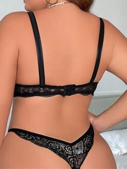 Women's Plus Size Lace Bra Solid Undergarments Home Bed Breathable Straps Sleeveless Backless Summer Spring Black Wine -Deals The Sexy Bra Store vwhyzl1696231972782