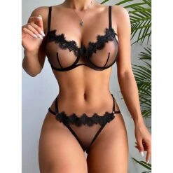 Women's Sexy Bodies Lingerie Set Sets Pure Color Fashion Lovers Hot Home Bed Valentine's Day Polyester Breathable Straps Sleeveless Backless Summer Spring Black Wine -Deals The Sexy Bra Store wadcgl1689060109584
