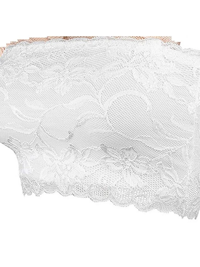 Women's Plus Size Sexy Lingerie Top Pure Color Hot Comfort Sweet Home Date Valentine's Day Polyester Breathable Bandeau Sleeveless Backless Summer Spring White Beige 4 Women's Plus Size Sexy Lingerie Top Pure Color Hot Comfort Sweet Home Date Valentine's Day Polyester Breathable Bandeau Sleeveless Backless Summer Spring White Beige - Image 4