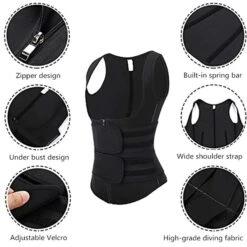 Corset Women's Tops Waist Trainer Shapewears Office Running Gym Yoga Plus Size Black Spandex Sport Simple Style Breathable Zipper Hook And Loop Tummy Control Push Up Front Close Pure Color Summer -Deals The Sexy Bra Store wemdaq1666780489092