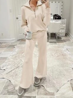 Women's Loungewear Sets Pure Color Fashion Sport Casual Home Street Daily Polyester Breathable Lapel Long Sleeve Hoodie Pant Pocket Fall Winter Black Fuchsia -Deals The Sexy Bra Store wgfjaj1694742403711