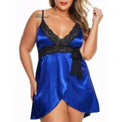 Women's Plus Size Sexy Bodies Chemises & Negligees Pure Color Lovers Hot Home Bed Valentine's Day Satin Breathable Straps Sleeveless Backless Summer Spring Black Red
