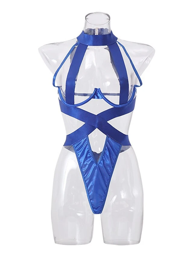 Women'S Sexy Patent Leather Cutout Patchwork Lingerie 7 Women'S Sexy Patent Leather Cutout Patchwork Lingerie - Image 7