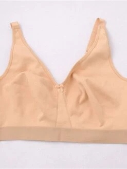 Women's Wireless Bras Padded Bras Fixed Straps Full Coverage Deep U Breathable Pure Color Hook & Eye Date Casual Daily Cotton 1PC Black Khaki / Plus Size / Bras & Bralettes / 1 PC / Plus Size -Deals The Sexy Bra Store wmrdvu1658916781845