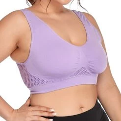 Curve Plus Size Backless Hole Solid Color Casual U Neck Fall Winter Wireless Bras Full Coverage Bra Watermelon Red Bean Paste Purple Black Big Size L XL 2XL 3XL 4XL -Deals The Sexy Bra Store wmuzud1660284061542