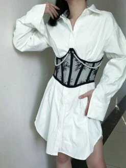 Corset Women's Corset Tops Sexy Underbust Corset Retro Embroidery Lace Lace Flower Buckle Lace Up Polyester Prom Birthday Party Party & Evening Spring & Summer Fall & Winter All Seasons White Black 32 Corset Women's Corset Tops Sexy Underbust Corset Retro Embroidery Lace Lace Flower Buckle Lace Up Polyester Prom Birthday Party Party & Evening Spring & Summer Fall & Winter All Seasons White Black -Deals The Sexy Bra Store wmypjl1637158121345