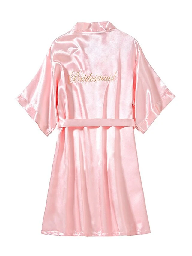 Women's Pajamas Satin & Silk Bathrobe Letter Maillard Fashion Casual Comfort Wedding Party Polyester Short Sleeve Robe Top Embroidery Belt Included Fall Winter Wine Red Tibetan Orchid 7 Women's Pajamas Satin & Silk Bathrobe Letter Maillard Fashion Casual Comfort Wedding Party Polyester Short Sleeve Robe Top Embroidery Belt Included Fall Winter Wine Red Tibetan Orchid - Image 7
