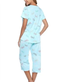 Women's Pajamas Pajama Top And Pant Sets Cat Butterfly Casual Comfort Sweet Home Daily Bed Cotton Breathable V Wire Short Sleeve T Shirt Tee Pant Elastic Waist Summer Spring Pink Blue 23 Women's Pajamas Pajama Top And Pant Sets Cat Butterfly Casual Comfort Sweet Home Daily Bed Cotton Breathable V Wire Short Sleeve T Shirt Tee Pant Elastic Waist Summer Spring Pink Blue -Deals The Sexy Bra Store wqalzp1679461479907