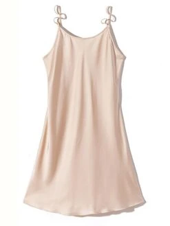 Women's Pajamas Nightgown Nighty Pjs 1 PCS Pure Color Fashion Ultra Slim Comfort Home Christmas Daily Satin Breathable Gift Straps Sleeveless Backless Split Summer Spring Light Pink Champagne -Deals The Sexy Bra Store wqlyzj1645784482793