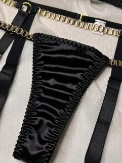 Women's Xmas Sexy Lingerie Sets Pure Color Lovers Hot Christmas Satin Breathable Straps Sleeveless Backless Summer Spring Black Red -Deals The Sexy Bra Store wryfeg1695712992768