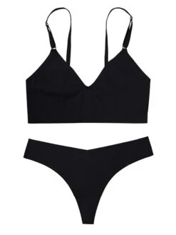 Women's Wireless Bras Padded Bras Adjustable 3/4 Cup V Neck Breathable Pure Color Pull-On Closure Date Casual Daily Nylon Sexy 1 Set Black Brown / Bra & Panty Set 12 Women's Wireless Bras Padded Bras Adjustable 3/4 Cup V Neck Breathable Pure Color Pull-On Closure Date Casual Daily Nylon Sexy 1 Set Black Brown / Bra & Panty Set -Deals The Sexy Bra Store wsszaa1658916771701