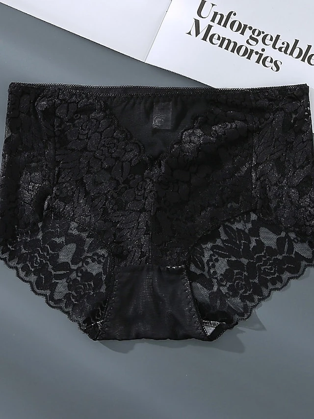 Women's Sexy Panties Brief Underwear 1pc / Pack Underwear Fashion Sexy Lace Lace Nylon Mid Waist Sexy Black Red White S M L 5 Women's Sexy Panties Brief Underwear 1pc / Pack Underwear Fashion Sexy Lace Lace Nylon Mid Waist Sexy Black Red White S M L - Image 5