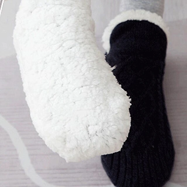 Women's 1 Pair Socks Slipper Socks Fashion Comfort Novelty Fleece Solid Colored Casual Daily Indoor Warm Winter Fall Black Blue Wine 3 Women's 1 Pair Socks Slipper Socks Fashion Comfort Novelty Fleece Solid Colored Casual Daily Indoor Warm Winter Fall Black Blue Wine - Image 3