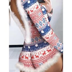 Women's Onesie Christmas Xmas Geometic Snowflake Fashion Plush Comfort Polyester Breathable V Wire Long Sleeve Backless Feather Fall Winter Pink Wine 17 Women's Onesie Christmas Xmas Geometic Snowflake Fashion Plush Comfort Polyester Breathable V Wire Long Sleeve Backless Feather Fall Winter Pink Wine -Deals The Sexy Bra Store wwnhhb1695281837866