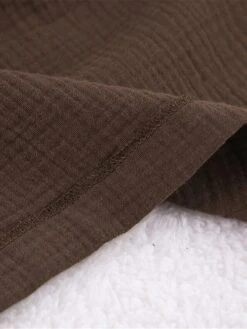 Women's Pajamas Bathrobe Robes Gown Pure Color Simple Casual Comfort Home Daily Bed Cotton Breathable V Wire Long Sleeve Pocket Summer Fall Orange Brown -Deals The Sexy Bra Store wyfzjh1693206739781