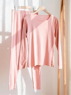 Women's Delong Thermal Underwear Pure Color Warm Casual Comfort Home Daily Going Out Polyester Warm Crew Neck Long Sleeve Pant Elastic Waist Fall Winter Black Pink 13 Women's Delong Thermal Underwear Pure Color Warm Casual Comfort Home Daily Going Out Polyester Warm Crew Neck Long Sleeve Pant Elastic Waist Fall Winter Black Pink -Deals The Sexy Bra Store wysamv1697161969875
