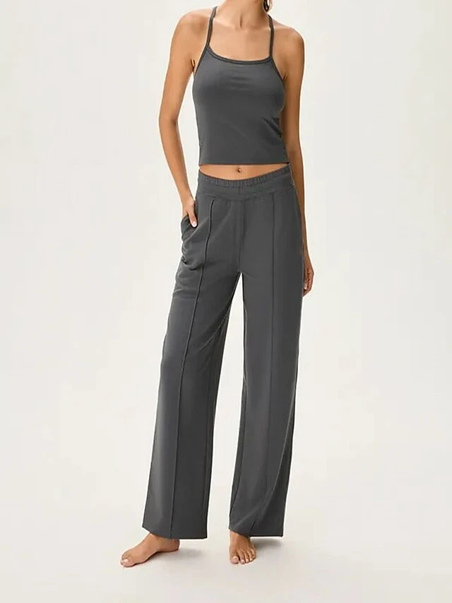 Women's Long Johns Pajama Pant Pure Color Warm Fashion Home Street Daily Cotton Comfort Pocket Elastic Waist Fall Winter Milky Black 5 Women's Long Johns Pajama Pant Pure Color Warm Fashion Home Street Daily Cotton Comfort Pocket Elastic Waist Fall Winter Milky Black - Image 5