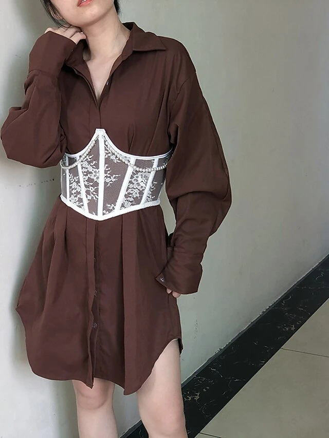 Corset Women's Corset Tops Sexy Underbust Corset Retro Embroidery Lace Lace Flower Buckle Lace Up Polyester Prom Birthday Party Party & Evening Spring & Summer Fall & Winter All Seasons White Black 20 Corset Women's Corset Tops Sexy Underbust Corset Retro Embroidery Lace Lace Flower Buckle Lace Up Polyester Prom Birthday Party Party & Evening Spring & Summer Fall & Winter All Seasons White Black - Image 20