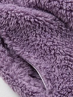 Women's Pajamas Sets Pure Color Simple Comfort Plush Home Daily Flannel Warm Hoodie Long Sleeve Pant Elastic Waist Fall Winter Red Purple -Deals The Sexy Bra Store xbkyfj1692257125477