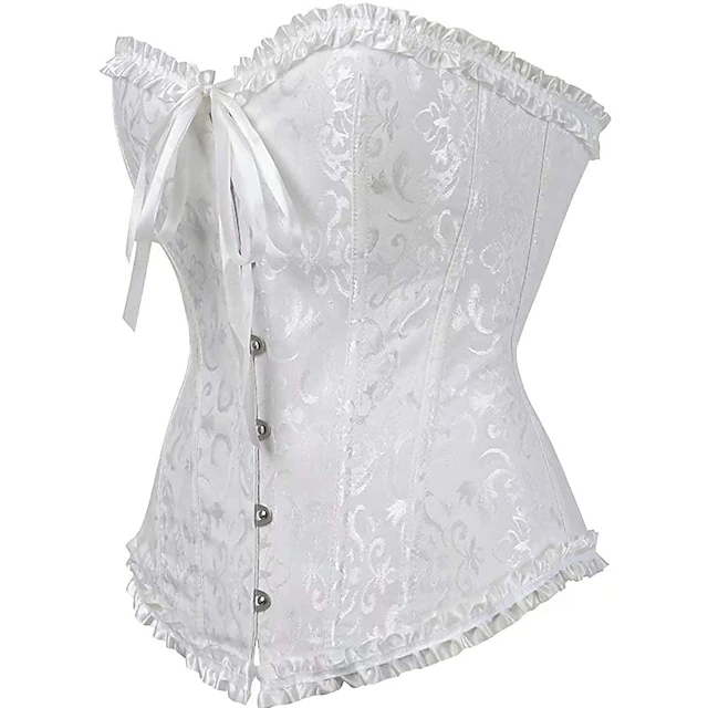 Corset Women's Plus Size Corsets Corsets Country Sexy Lady Sweetheart Tummy Control Push Up Jacquard Jacquard Abstract Flower Hook & Eye Lace Up Nylon Polyester / Cotton Christmas Wedding Special 14 Corset Women's Plus Size Corsets Corsets Country Sexy Lady Sweetheart Tummy Control Push Up Jacquard Jacquard Abstract Flower Hook & Eye Lace Up Nylon Polyester / Cotton Christmas Wedding Special - Image 14