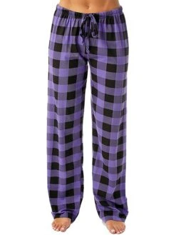 Women's Christmas Pajama Pant Grid / Plaid Fashion Simple Comfort Home Xmas Daily Flannel Comfort Pant Adjustable Fall Winter White Pink -Deals The Sexy Bra Store xctwix1692956709827