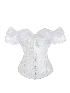 Women's Pink Corsets Dark Blue Corsets Shapewear Flower Corsets Party Halloween Going Out Polyester Breathable Bandeau Short Sleeve Backless Summer Spring Black White -Deals The Sexy Bra Store xculzx1697170325476