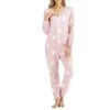 Women's Jumpsuit Sets Star Warm Fashion Casual Home Daily Bed Polyester Breathable Crew Neck Long Sleeve Fall Winter Pink Blue