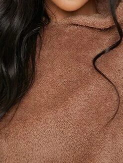 Women's Loungewear Sets Pure Color Maillard Fashion Plush Casual Home Daily Bed Flannel Breathable Hoodie Long Sleeve Hoodie Shorts Fall Winter Brown -Deals The Sexy Bra Store xdqisz1691654770311