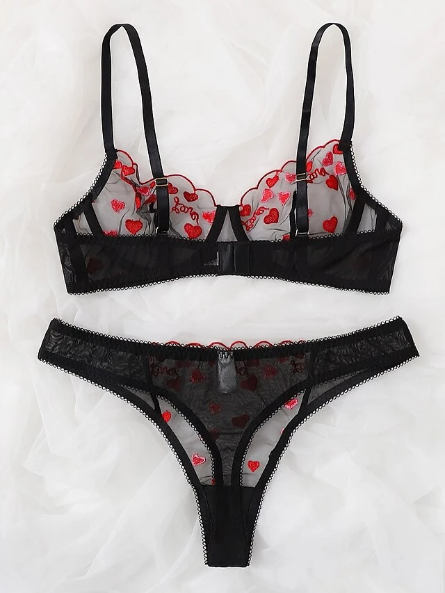 Women's Sexy Lingerie Sexy Bodies Sets Lingerie Set 1 Set Pure Color Romantic Fashion Home Valentine's Day Polyester Sleeveless Embroidery Buckle Summer Black / Super Sexy 4 Women's Sexy Lingerie Sexy Bodies Sets Lingerie Set 1 Set Pure Color Romantic Fashion Home Valentine's Day Polyester Sleeveless Embroidery Buckle Summer Black / Super Sexy - Image 4