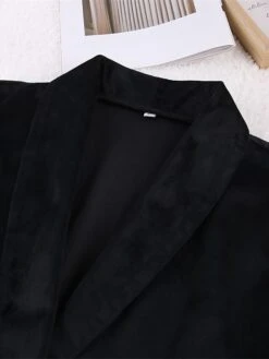 Women's Pajamas Bathrobe Robes Gown Pure Color Simple Casual Comfort Home Daily Bed Polyester Breathable V Wire Long Sleeve Feather Spring Summer Black -Deals The Sexy Bra Store xevouu1673431400350