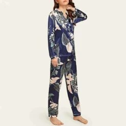 Women's Pajamas Sets Pjs 2 Pieces Flower Simple Hot Comfort Party Home Daily Satin Lapel Long Sleeve Shirt Pant Elastic Waist Fall Spring 6003 6020 28 Women's Pajamas Sets Pjs 2 Pieces Flower Simple Hot Comfort Party Home Daily Satin Lapel Long Sleeve Shirt Pant Elastic Waist Fall Spring 6003 6020 -Deals The Sexy Bra Store xfclrp1665566657584