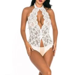Women's Cut Out Mesh Erotic Sexy Lingerie Teddies & Bodysuits Nightwear Christmas - Spandex Solid Colored Sexy Lingerie Set White / Black / Purple S M L / Summer / Lace Up 26 Women's Cut Out Mesh Erotic Sexy Lingerie Teddies & Bodysuits Nightwear Christmas - Spandex Solid Colored Sexy Lingerie Set White / Black / Purple S M L / Summer / Lace Up -Deals The Sexy Bra Store xgrwbk1637820909943