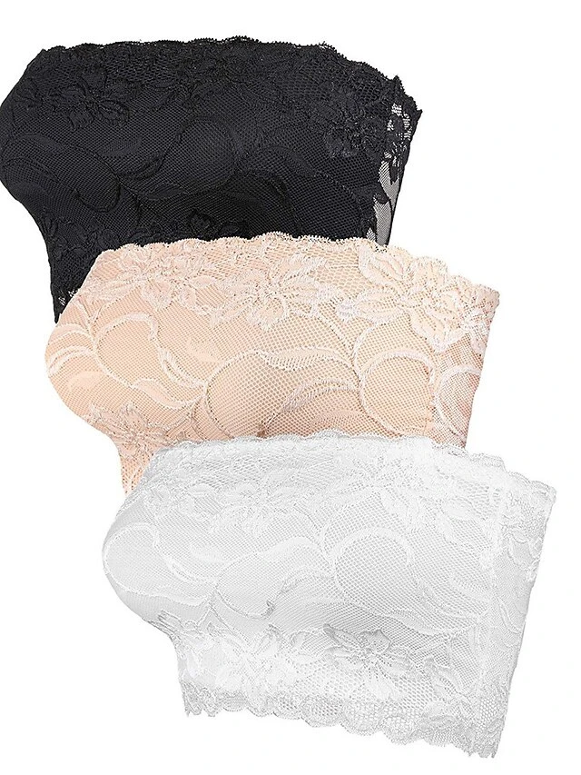 Women's Plus Size Sexy Lingerie Top Pure Color Hot Comfort Sweet Home Date Valentine's Day Polyester Breathable Bandeau Sleeveless Backless Summer Spring White Beige 1 Women's Plus Size Sexy Lingerie Top Pure Color Hot Comfort Sweet Home Date Valentine's Day Polyester Breathable Bandeau Sleeveless Backless Summer Spring White Beige