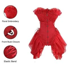 Corset Women's Corsets Trachtenmieder Christmas Halloween Wedding Party Birthday Party Plus Size Black Red Black White Sexy Country Bavarian Hook & Eye Lace Up Classic Tummy Control Push Up Solid -Deals The Sexy Bra Store xnbsql1663922658095