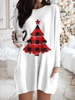 Women's Nightgown Snowman Snowflake Fashion Comfort Xmas Home Christmas Polyester Crew Neck Long Sleeve Pocket Fall Winter Red Black White 11 Women's Nightgown Snowman Snowflake Fashion Comfort Xmas Home Christmas Polyester Crew Neck Long Sleeve Pocket Fall Winter Red Black White -Deals The Sexy Bra Store xqilbb1693381277856
