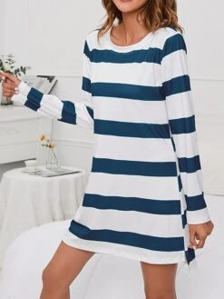 Women's Loungewear Nightgown Nightshirt Dress Stripe Basic Casual Comfort Home Daily Vacation Cotton Breathable Crew Neck Long Sleeve Summer Spring Black Green 26 Women's Loungewear Nightgown Nightshirt Dress Stripe Basic Casual Comfort Home Daily Vacation Cotton Breathable Crew Neck Long Sleeve Summer Spring Black Green -Deals The Sexy Bra Store xqkfnc1679463204473
