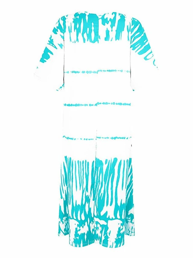 Women's Loungewear Dress Tie Dye Simple Casual Comfort Home Daily Bed Polyester Breathable Crew Neck Half Sleeve Dress Summer Spring White Pink 3 Women's Loungewear Dress Tie Dye Simple Casual Comfort Home Daily Bed Polyester Breathable Crew Neck Half Sleeve Dress Summer Spring White Pink - Image 3