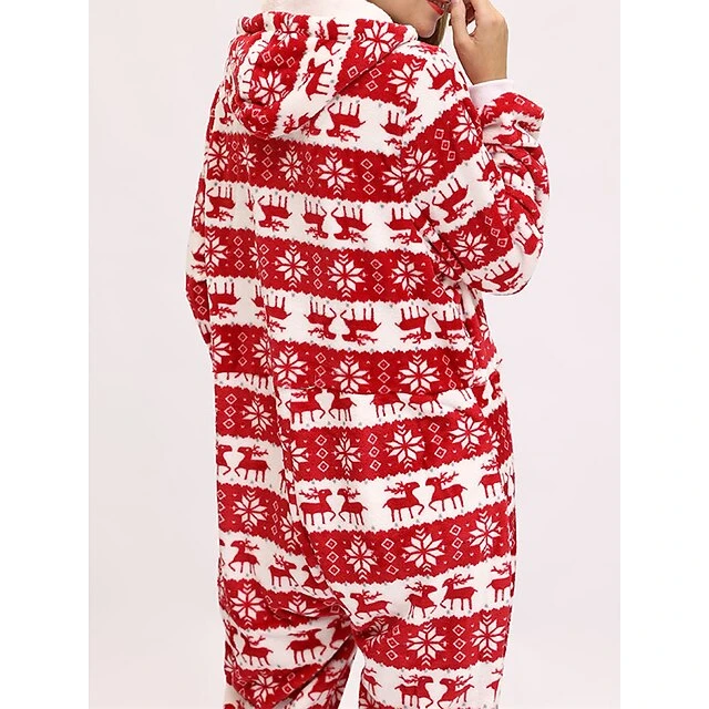 Women's Pajamas Jumpsuit Elk Snowflake Warm Fashion Casual Xmas Home Christmas Daily Polyester Breathable Hoodie Long Sleeve Pocket Fall Winter Black White 17 Women's Pajamas Jumpsuit Elk Snowflake Warm Fashion Casual Xmas Home Christmas Daily Polyester Breathable Hoodie Long Sleeve Pocket Fall Winter Black White - Image 17