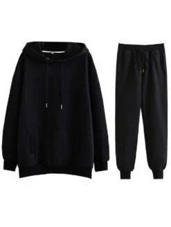 Women's Loungewear Sets Pure Color Warm Fashion Sport Street Daily Going Out Polyester Comfort Warm Hoodie Pocket Fall Winter Black White 17 Women's Loungewear Sets Pure Color Warm Fashion Sport Street Daily Going Out Polyester Comfort Warm Hoodie Pocket Fall Winter Black White -Deals The Sexy Bra Store xtubzx1693379819877