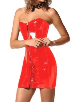 Women's Corset Pure Color Fashion Comfort Party Halloween Street Polyester Breathable Bandeau Sleeveless Backless Fall Winter Black Red -Deals The Sexy Bra Store xtuwkx1693295684963