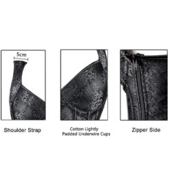 Corset Women's Corsets Halloween Wedding Party Party & Evening Plus Size Black White Purple Breathable Overbust Corset Zipper Lace Up Backless Tummy Control Push Up Flower All Seasons -Deals The Sexy Bra Store xvtzzw1659436213169