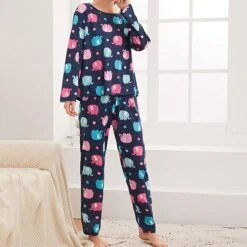 Women's Pajamas Sets Nighty Pjs 2 Pieces Animal Cartoon Fashion Comfort Sweet Home Daily Bed Polyester Breathable Gift Crew Neck Long Sleeve T Shirt Tee Pant Elastic Waist Fall Spring Blue Pink 15 Women's Pajamas Sets Nighty Pjs 2 Pieces Animal Cartoon Fashion Comfort Sweet Home Daily Bed Polyester Breathable Gift Crew Neck Long Sleeve T Shirt Tee Pant Elastic Waist Fall Spring Blue Pink -Deals The Sexy Bra Store xysygf1638862770816